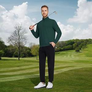 Men's <b>Golf</b> Quarter Zip Pullover <b>Long</b> <b>Sleeve</b> Sweatshirt Wholesale Heather Performance Mock Neck for Winter - Product Image 4
