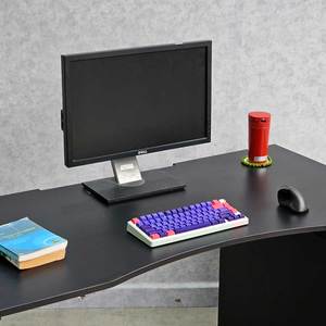 GD68087 Home Office Gaming Desk 150x70cm with Cabinet Legs and <b>Iron</b> Legs Rubberwood Frame MDF Surface Assembly Required - Product Image 5