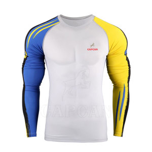 เสื้อรัดรูปแขนยาวสำหรับออกกำลังกายผู้ชาย สวมใส่สบาย ปรับแต่งได้ เหมาะสำหรับฟิตเนส ยิม ออกกำลังกาย MMA โยคะ ผลิตจากผ้าสแปนเด็กซ์/ไนลอน - Product Image 2