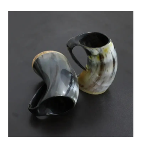 แก้วบัฟฟาโลฮอร์นเหยือกเบียร์ทรงโบราณแก้วมักใส่อาหารปลอดภัยสินค้าหัตถกรรมแก้วสำหรับดื่มบัฟฟาโลฮอร์น - Product Image 1