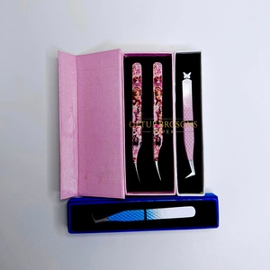 Pinzas para Pestañas de Acero Inoxidable de Alta Calidad GETUP BROSONS IMPEX, Múltiples Colores, Punta Suave, Agarre de Diamante, Antimagnéticas, 10 mm - Product Image 3