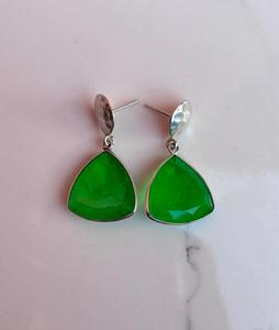 Boucle d'oreille en argent sterling 925 péridot faite à la main Belle boucle d'oreille pour femme Belle boucle d'oreille en pierre verte. - Product Image 3