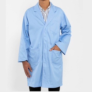 Nueva tendencia, ropa de trabajo para Hospital, transpirable, ligera, clínica, capa azul, mangas completas, laboratorio médico, lona, bata de laboratorio para - Product Image 3