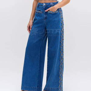 Coupe-vent fabriqué en usine pour femmes Denim Crop Top meilleure qualité respirant coton fait femmes Denim Crop Top - Product Image 5