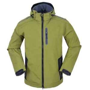 Nueva llegada al aire libre de los hombres con capucha recubierta suave Shell chaqueta impermeable transpirable a prueba de viento Casual de gran tamaño al por mayor - Product Image 4
