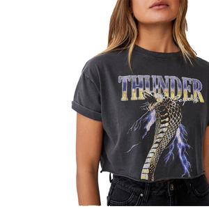 Camiseta extragrande de alta calidad para mujer, Camiseta con estampado personalizado de logotipo de talla grande, estilo informal de ocio, diseño sencillo en blanco para el verano - Product Image 5