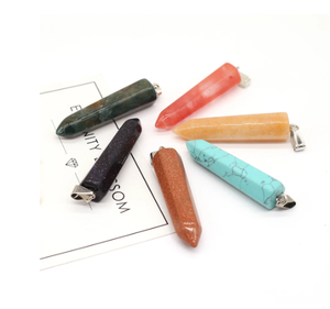 Natural Stone Bullet Shape Turquoise <b>Crystal</b> Stone Quartz Healing Point Jewelry Pendant Necklace for Women - Product Image 2