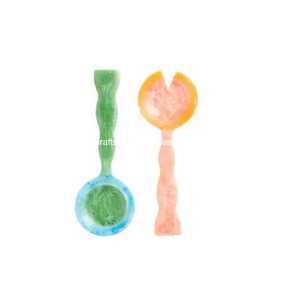 Fourchette et cuillère en résine faites à la main ensemble de service à salade vaisselle durable pour la cuisine et les repas à domicile essentiels - Product Image 5