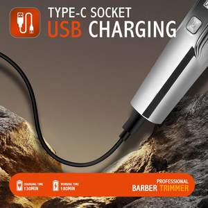 Tondeuse à barbe professionnelle sans fil rechargeable à 2 vitesses IPX7 USB avec lame en céramique de métallurgie des poudres – Édition américaine - Product Image 6