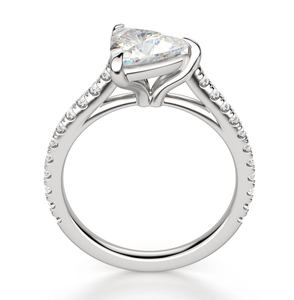 Anillo de compromiso de moissanita de corte trillón para mujer, conjunto de pavé, joyería de plata esterlina de boda, regalos religiosos, fiestas, aniversarios - Product Image 3