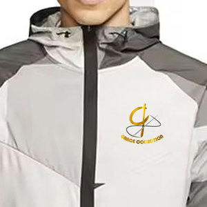 Veste coupe-vent d'hiver pour homme avec fermeture éclair, ensembles de jogging et de course, tissu polaire polyester/coton léger, logo personnalisable sur le tissu - Product Image 3