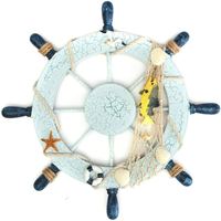 2024 Nouvelle Collection Roue de bateau nautique avec ancres et poignées en laiton-Suspension murale décorative pour la maison Pirate disponible à faible coût