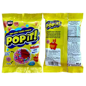 Bonbons en gros : Jelly Bean, Sucré-Acidulé, Fruité, Popit Cube, Confiserie, Fraise, Lait en poudre, Sucre, Sachet de 40g - Product Image 3