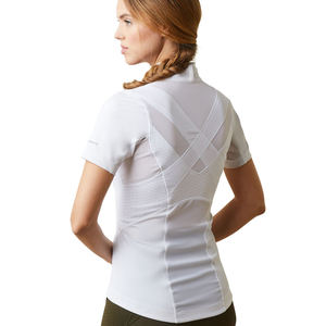 Summer New Full Mesh Equestrian Clothing Women Short Sleeve Equestrian Zip Tops Base Layer Horse Riding Show Shirt - Product Image 5