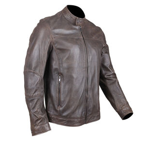 2025 nuevo estilo de chaqueta de cuero genuino para hombre, chaqueta acolchada de motorista informal, cuello levantado, decoración de piel de invierno Reversible multicolor - Product Image 1