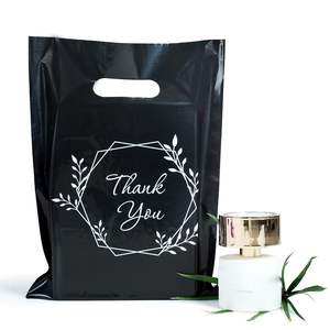 Gracias, bolsas con asa troqueladas, diseño de logotipo personalizado, compras impresas, productos personales, embalaje, bolsas de plástico para compras, comestibles - Product Image 3