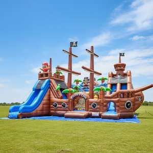 Grande Castello Gonfiabile a Tema <span class=keywords><strong>Jurassic</strong></span> con Scivolo e Area Arrampicata, Parco Giochi Gonfiabile Resistente per Parchi Divertimento - Product Image 2
