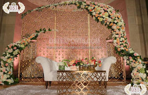 Decoración de escenario lujosa con paredes de vela, telón de fondo de Metal para escenario, elegante, para recepción - Product Image 6