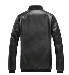 OEM Unisex Cool <b>Vintage</b> PU <b>Leather</b> <b>Jacket</b> Collarless Custom Colors Trendy Fit Waterproof Breathable Winter with High Quality - Product Image 6
