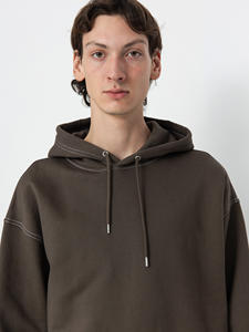 Sudadera con capucha de gran tamaño personalizada de alta calidad Heavyweight 100% Fleece Pullover Winter Street Style Color Block Hoodie para hombres - Product Image 2