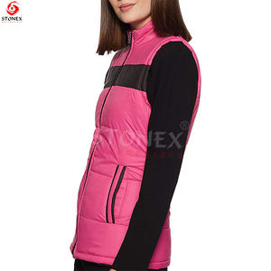 เสื้อกั๊กขนปุยสีชมพูสำหรับผู้หญิงเสื้อกั๊กแบบมีสไตล์ทนทานออกแบบได้ตามที่ต้องการ - Product Image 3