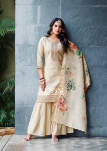 Suministro de cantidad al por mayor, viscosa de alta calidad, seda a fuego lento romana Sharara Salwar Kameez, sirvienta, los mejores precios, India Maruti - Product Image 6