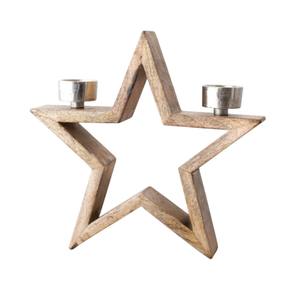 Fine Quality Gold Toned & Brown Aluminium & Wooden Base <b>Christmas</b> <b>Tree</b> Candle <b>Holder</b> Handmade Eco-Friendly Decorative Ornament - Product Image 5