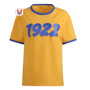 T-shirt en coton pour femmes avec broderie de la sororité Sigma Gamma Rho |   Sororité SGRho, jersey en coton et polyester personnalisé brodé pour femmes - Product Image 1
