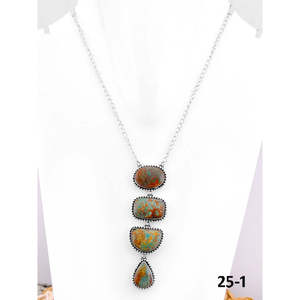 Collier géométrique en turquoise Royston et argent sterling d'inspiration sud-ouest - Product Image 2