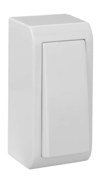 Narrow surface-mounted switch/switch, Mural Series, white (Solera MUR02/2U)