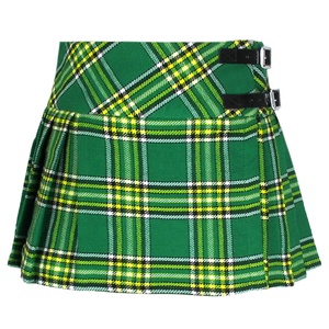 Tartan Zipper Sexy School Girls Pleated Plaid Natural Waist Slim Fit Loose Breathable Eco-Friendly Polyester/Cotton A-line <b>Skirt</b> - Product Image 1