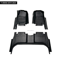 Tapis de sol de voiture de luxe 5D en TPE noir, anti-rayures, découpés sur mesure, 3 pièces, pour conduite à gauche, pour T-CROSS 2019-2025 – Vente chaude