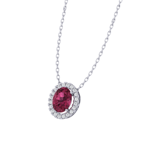 Cadena Chapada en Oro de 11.8mm con Elegante Colgante Ovalado de Turmalina y 20 Circonitas Cúbicas, Joyería Fina de Plata de Ley con Baño de Rodio/Amarillo - Product Image 5