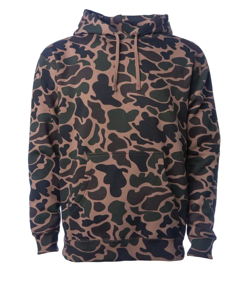 OEM Long Sleeve Kangaroo Pocket Camouflage Print Logo Hoodies Thick Fabric Men's Oversized Sweatshirts | Unique and Stylish