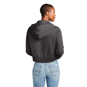 Sudaderas con cremallera listas para etiqueta privada para mujer, ropa de calle ajustada, sudaderas con capucha recortadas a la moda para mujer con cremallera - Product Image 3