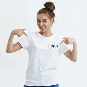 Camisetas de moda de algodón de alta calidad para mujer, venta al por mayor de EE. UU., logotipo impreso personalizable, estilo informal en blanco para ropa de verano - Product Image 5