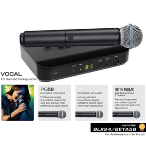 Microphone sans fil professionnel de haute qualité BLX24 BLX4, 2 canaux, cardioïde, XLR, métal, BETA58A PG58 <span class=keywords><strong>SM</strong></span> <span class=keywords><strong>58</strong></span> - Product Image 5