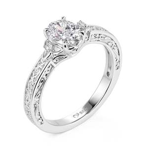 Jeulia <b>Celtic</b> Knot Floral Cluster Engagement <b>Ring</b> Sterling Silver 18K Plated Adjustable - Product Image 2