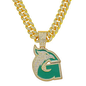 Pendentif dauphin personnalisé en argent sterling 925 avec moissanite, plaqué or rhodié 14 carats, bijoux de luxe unisexe, cadeau pour les fêtes - Product Image 1