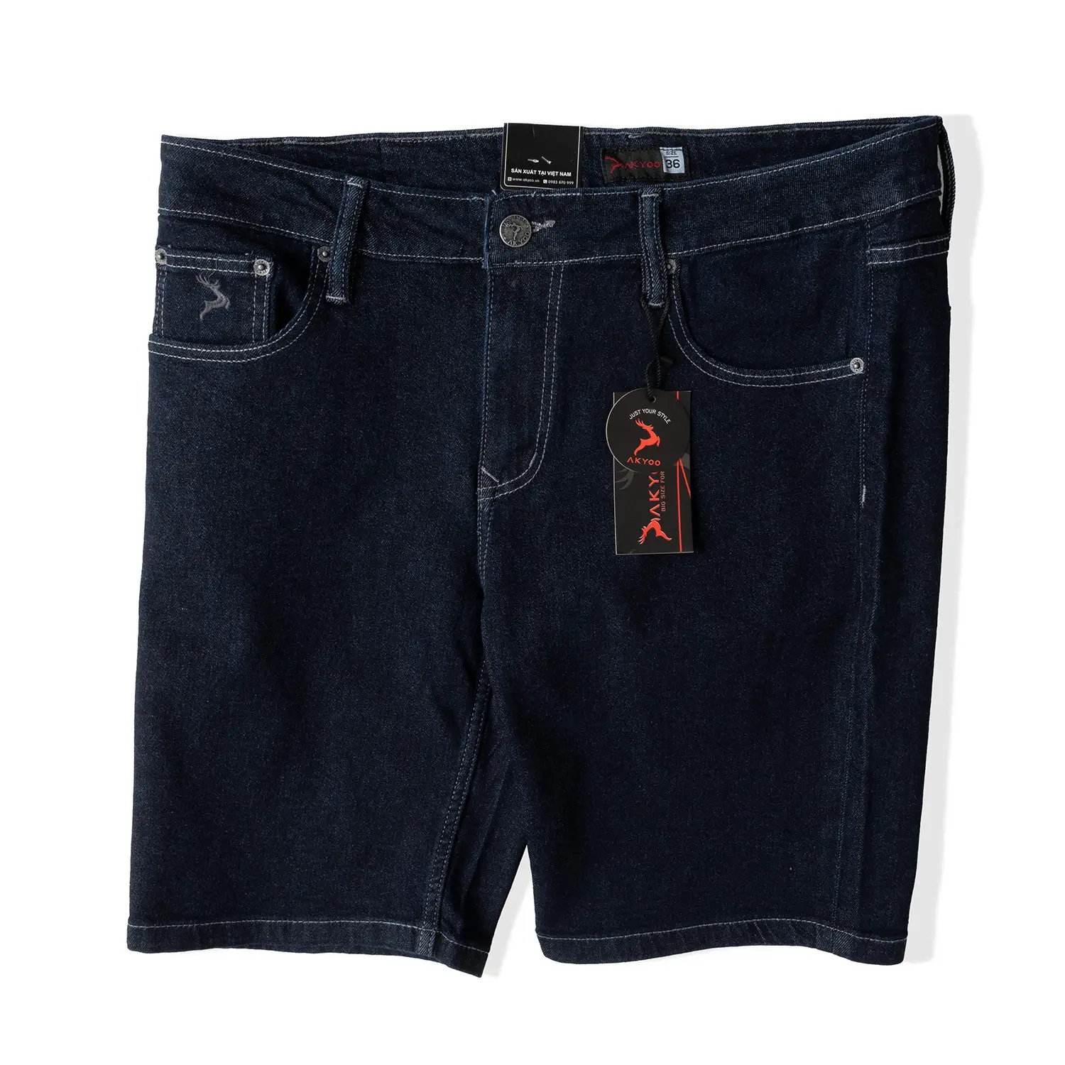 Custom Short Jort for Men Twill Weave Elastic Waist Plus Size Blue Color High Quality Jeans Slim Fit Men New Style