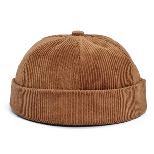 Corduroy <b>Beanie</b> Cap Adjustable Unisex Solid Color Casual Hat for Adults - Product Image 6