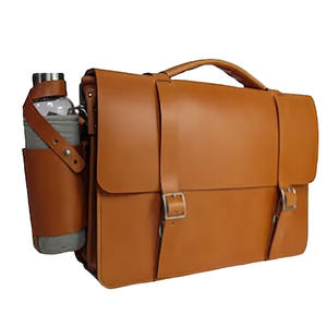 Porte-documents unisexe en cuir véritable de haute qualité, doux, avec doublure en polyester et fermeture à glissière pour les voyages - Product Image 5