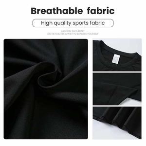 T-shirt de fitness sportif à séchage rapide pour hommes haut de compression élastique à manches courtes tissu tricoté respirant conception d'impression vierge - Product Image 2