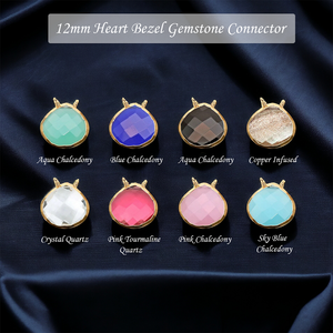 12mm negro ónix corazón piedra preciosa bisel ajuste 925 plata esterlina DIY conector collar oro fino colgantes religioso suministro a granel - Product Image 6