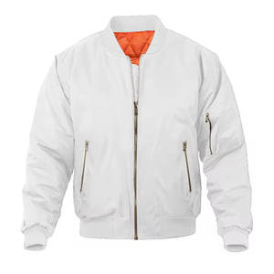 แจ็กเก็ตบอมเบอร์สำหรับผู้ชายแจ็คเก็ตแขนยาวมีซิปหน้าคอเสื้อสวมสบายทำจากโพลีเอสเตอร์100% สำหรับผู้ชาย - Product Image 1