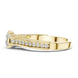 Bague en diamant de laboratoire taille princesse 1,70 carat avec accents pavés pour femme, clarté VVS-VS EF, or 18 carats, 14 carats, 10 carats et argent 925 - Product Image 6