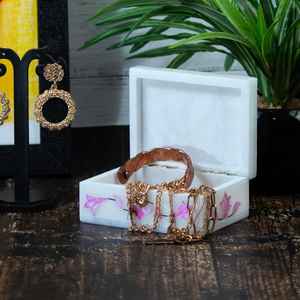 Boîte à bijoux en marbre rose faite à la main de meilleure qualité avec approvisionnement direct en nacre depuis l'Inde - Product Image 2