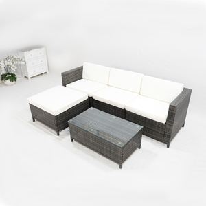 Artex Dong Thap Écologique Moderne Villa Salon Tissé À La Main 5 PCS Patio Canapé Ensemble Noir Fer Cadre Plat 5mm Rotin Épais - Product Image 6