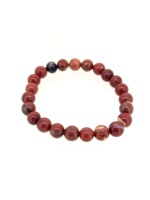 Joyería Fina Vintage Hecha a Mano, Pulseras de Moda con Cuentas de Plata de Ley 925 Maciza con Cabujón de Jaspe Rojo Natural de Corte Redondo