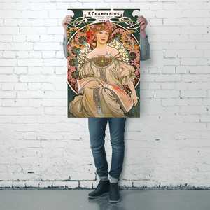 Póster de F. Champenois de Alfons Mucha, Estilo Jugendstil 1897, Diseño Art Deco, Arte en Lienzo para Pared - Product Image 3